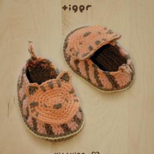 Crochet Baby Pattern Tiger Booties Newborn..